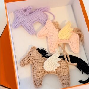 Handmade Winged Horse Crochet Bag Charm 🐎✨